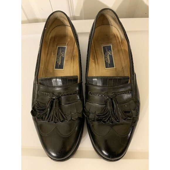Cole Haan‎ Bragano Mens Sz 12D Black Leather Slip On Tasseled Kiltie Made Italy - Picture 3 of 12